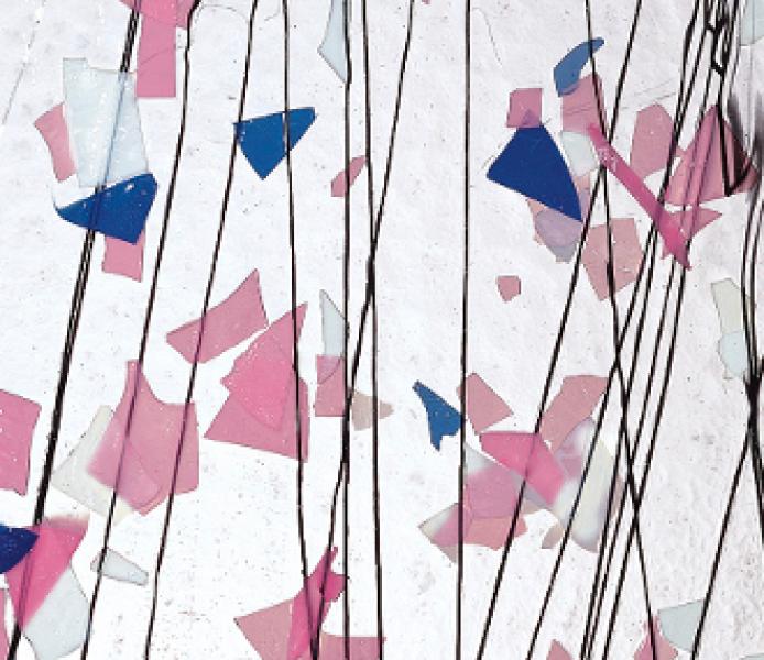Bullseye 4120-0000 (25*25), Light Pink, Blue, and White on Clear