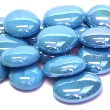 Klaashelmes opaakne türkiis 15mm, lüstriga