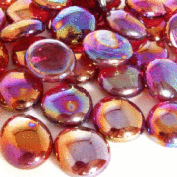 Klaashelmes läbipaistev punane 20mm, lüstriga