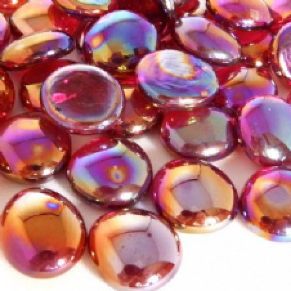 Klaashelmes läbipaistev punane 20mm, lüstriga