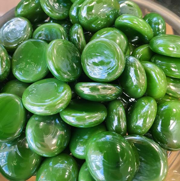 Klaashelmes opaakne roheline 20mm, lüstriga