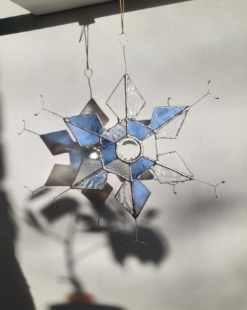 Vitraaž "Lumehelbeke", sinine