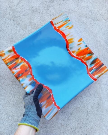 Suur klaasist vaagen "Särav Päikeseloojang"