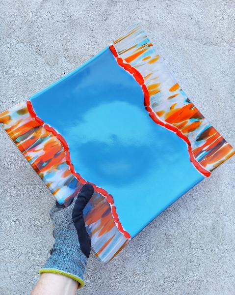 Suur klaasist vaagen "Särav Päikeseloojang"