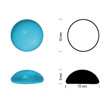 Klaasist juveel, 15mm, Aquamarine