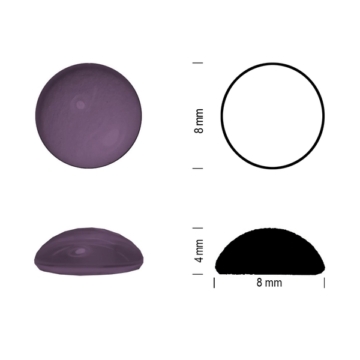 Klaasist juveel, 8mm, Ametüst