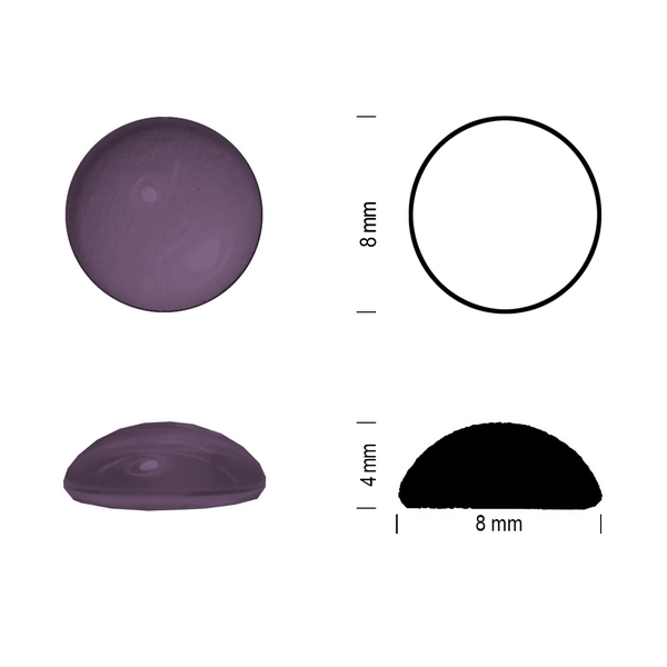 Klaasist juveel, 8mm, Ametüst