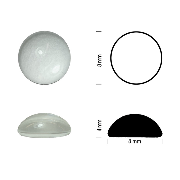 Klaasist juveel, 8mm, Läbipaistev