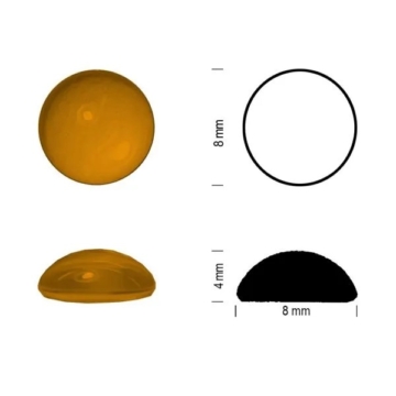 Klaasist juveel, 8mm, Amber