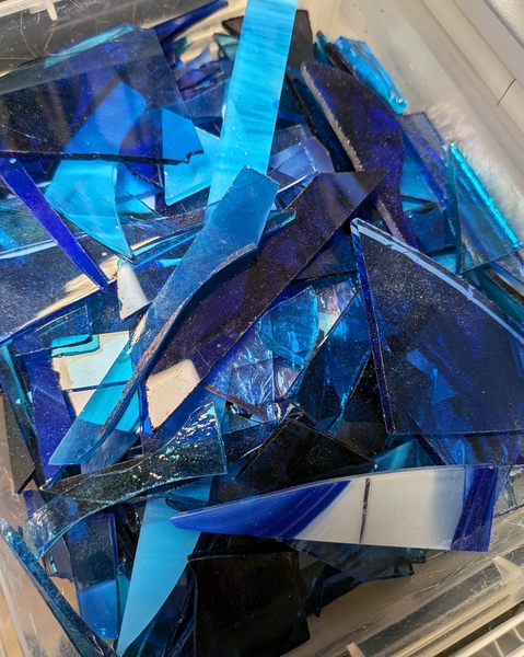 Mosaiigi klaasikillud, Sinine 2Kg