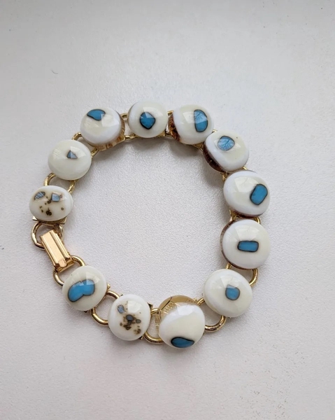 Käevõru, kreemvalge türkiis